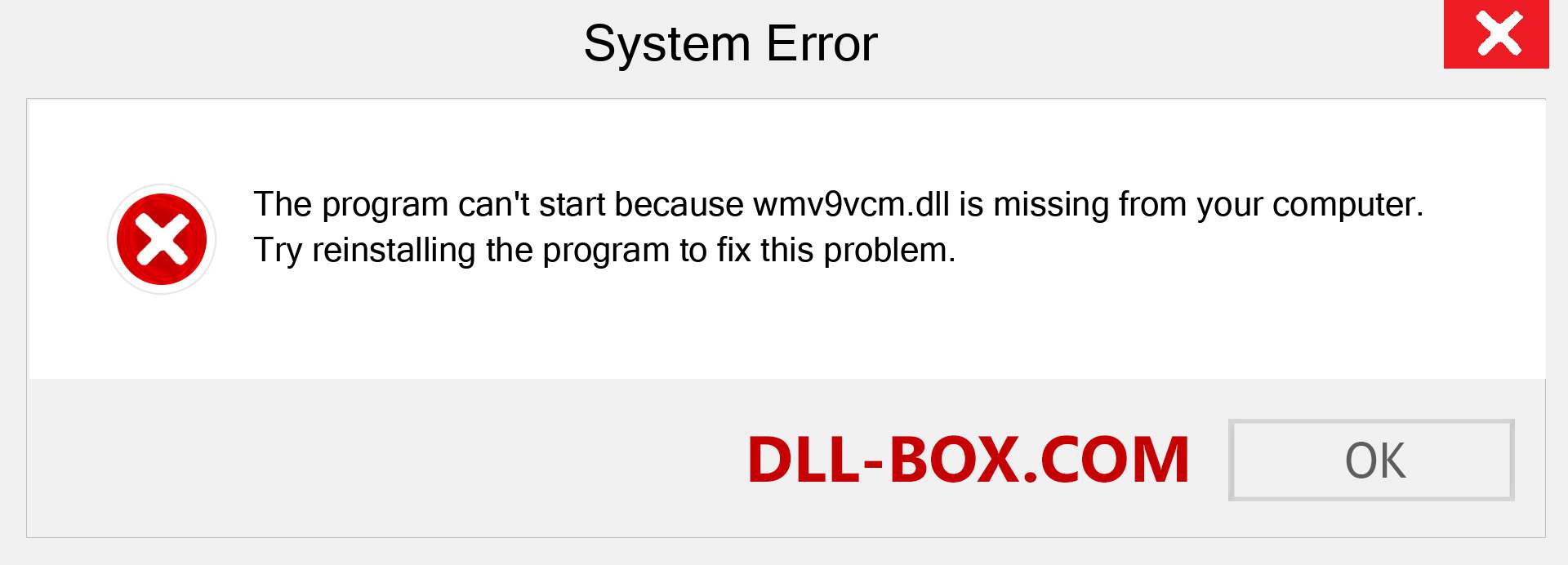  wmv9vcm.dll file is missing?. Download for Windows 7, 8, 10 - Fix  wmv9vcm dll Missing Error on Windows, photos, images